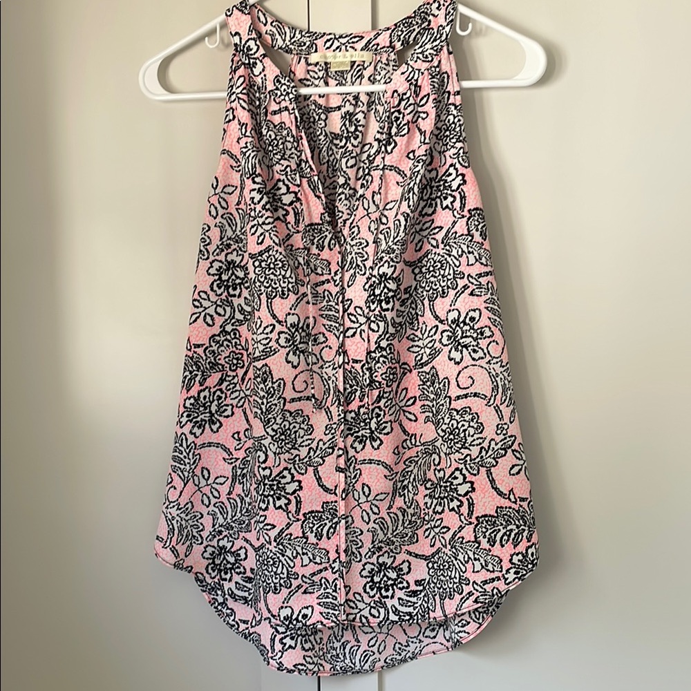 Cooper and Ella Floral Pink and Black Women's Top